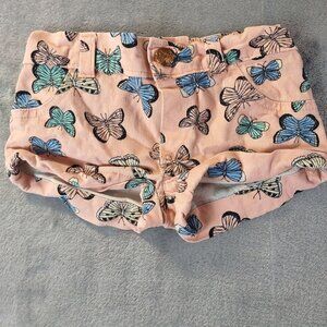 Penelope Mack‎ Girls Shorts 4T Pink Butterfly Print Elastic Waist Kidcore Summer